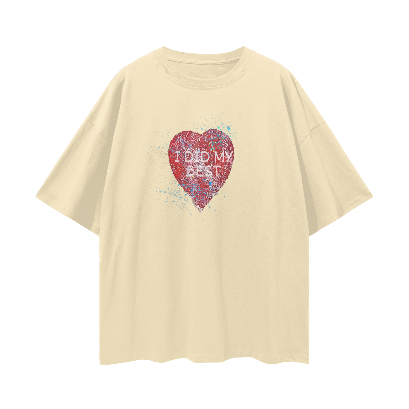 "I DID MY BEST" Streetwear Loose Drop Shoulder T-Shirt