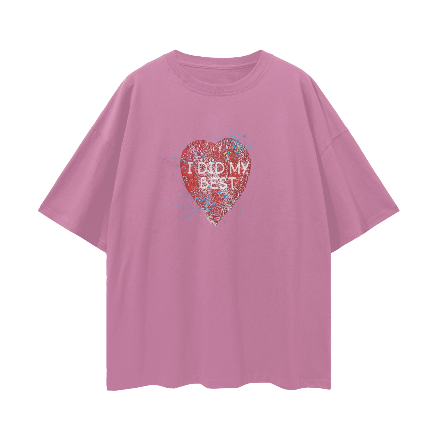 "I DID MY BEST" Streetwear Loose Drop Shoulder T-Shirt