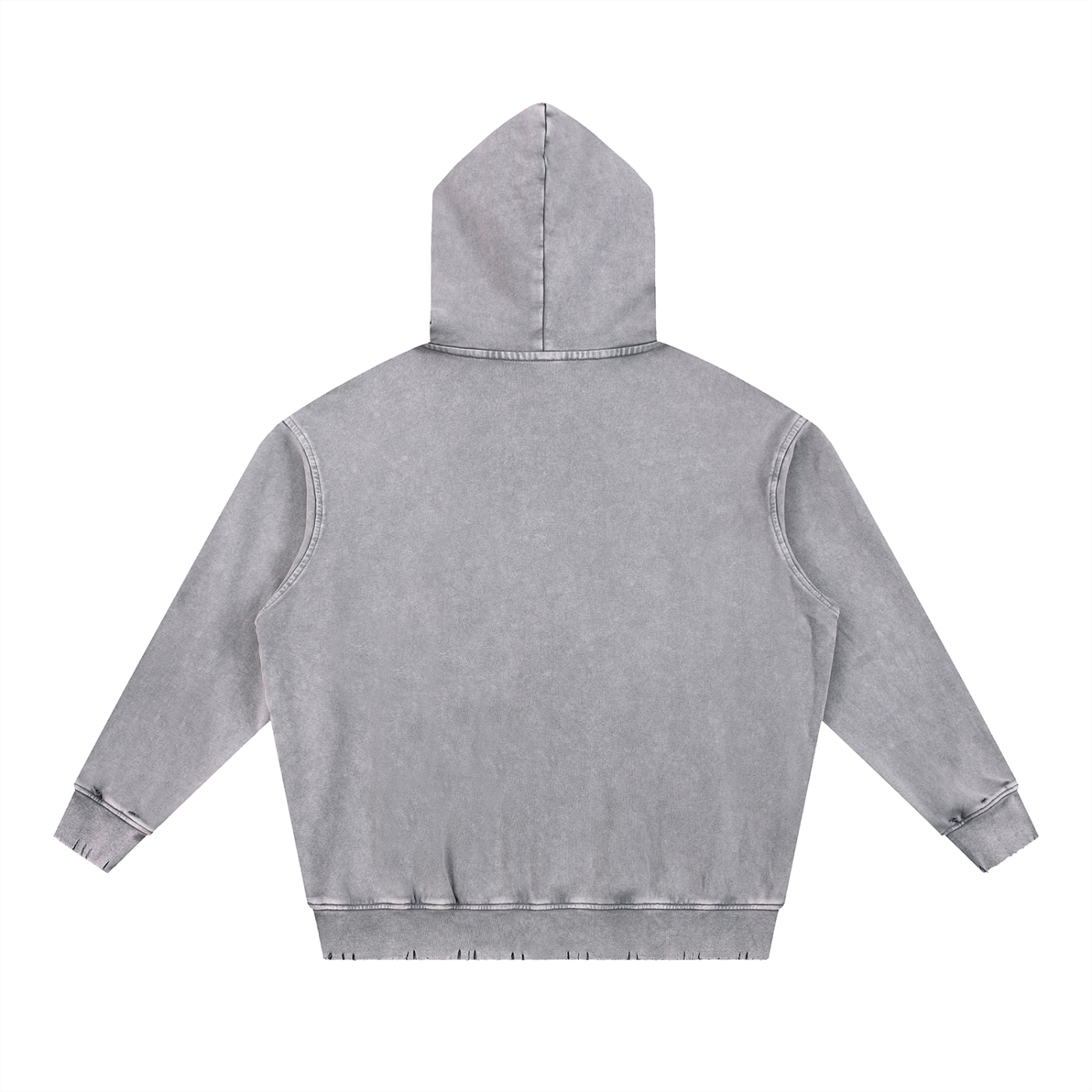 "I DID MY BEST" Snow Wash Hand-Frayed Heavyweight  Hoodie